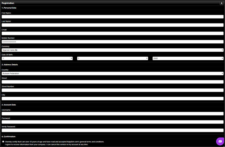 naijaBet registration process