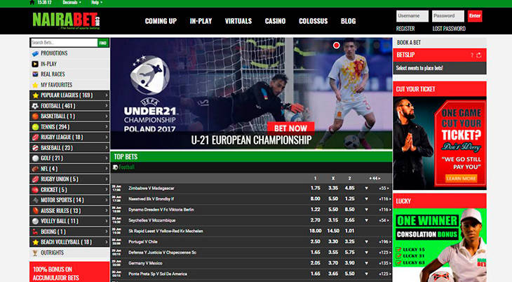 Nairabet home page