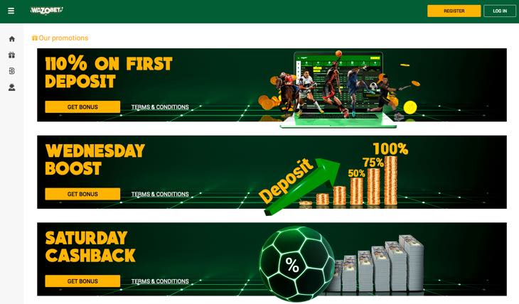 Wazobet promotions